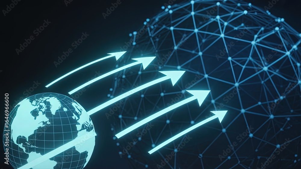 Poster global connectivity visual: an artistic representation showcasing the interconnectedness of the worl