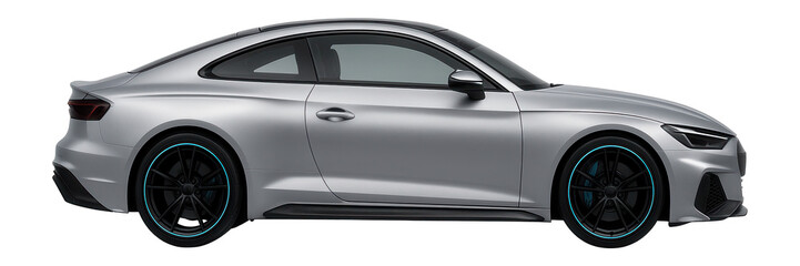 Compact performance coupe with a wide stance and aerodynamic body kit