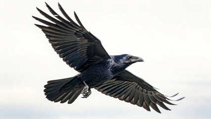 Naklejka premium Flying Black Crows – Birds, Wildlife, Nature, Animals, Sky, Dark, Flight, Group, Wild, Feathers, Outdoor, Symbol, Background, Mysterious, Flock, Scary, Crow, Black, Wings, Birdlife