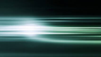 Green light streaks in motion. Neural network AI generated