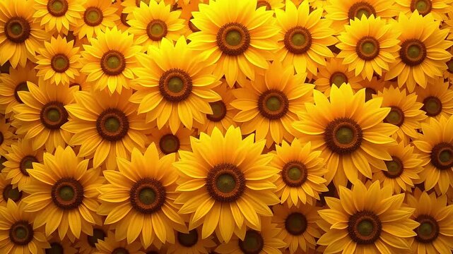 Vibrant sunflowers in full bloom creating a stunning, sunny, and cheerful floral display