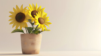 Obraz premium Sunflowers in pots