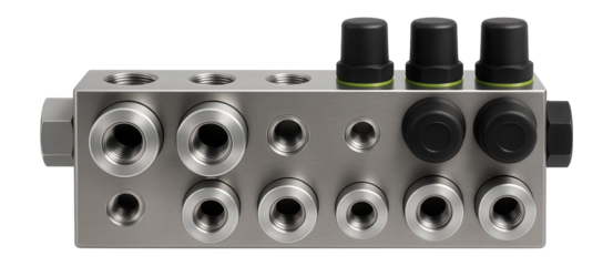 Hydraulic manifold with multiple connection points and pressure relief valves