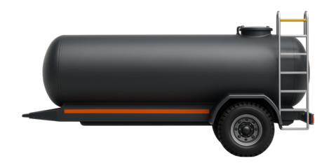 Low-profile gas tanker with matte finish and rear access ladder