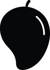 Black mango silhouette icon
