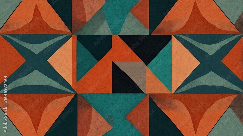 Aufkleber vibrant geometric abstract pattern with textured surface, perfect for modern design projects, creati