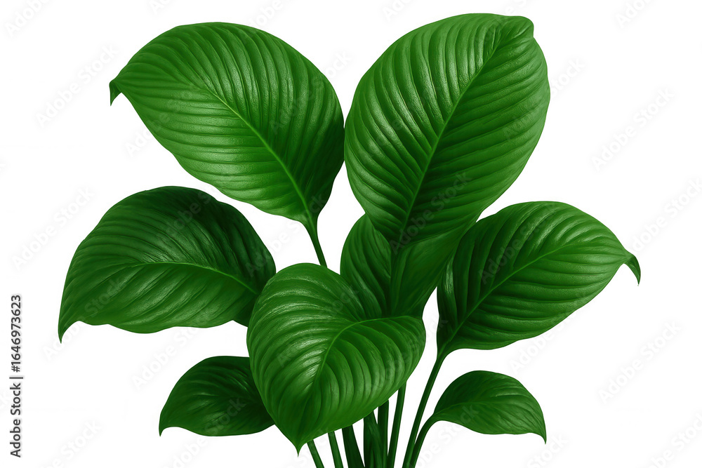 Poster lush green leaves thrive on a transparent background, creating a vibrant and natural element for var