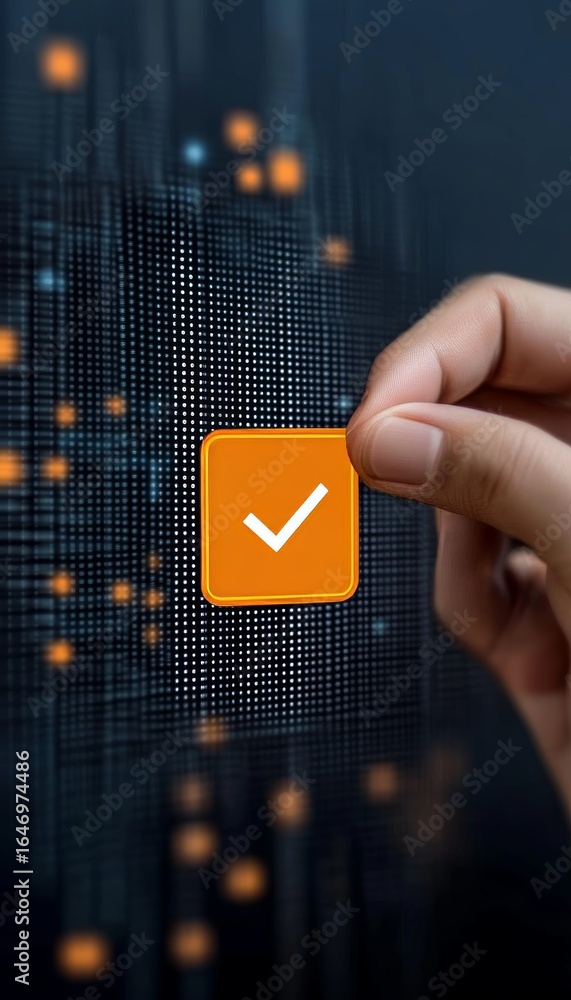 Fototapete digital age validation with fingertip touch over network a secure system s operational integrity