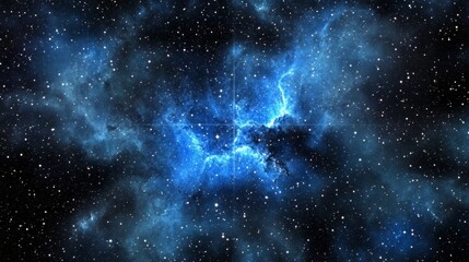 A Stunning Starfield Unleashes A Breathtaking Blue And Black Nebula in the Depths of Space