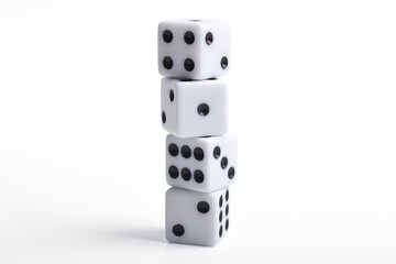 Many dices isolated on white background. Game cubes
