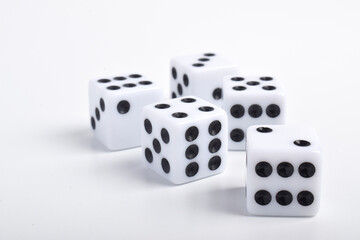 Dice isolated on white background. Game cubes