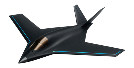 Modern bomber with V-shaped tail and advanced avionics suite