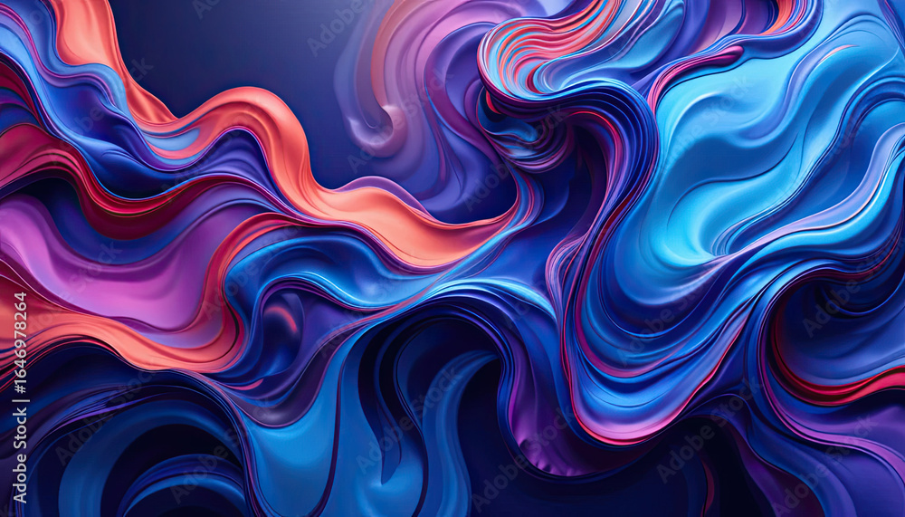 Aufkleber dynamic abstract art with vibrant flowing colors creating a stunning visual effect, perfect for mode