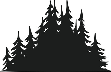 Fototapeta premium Evergreen Pine Forest Silhouette – Nature Vector Illustration