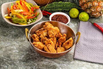 Golden crispy Breaded calamari snack