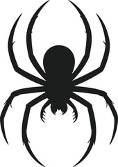 Black Spider Silhouette Vector – Creepy Insect Design for Halloween and Horror Themes