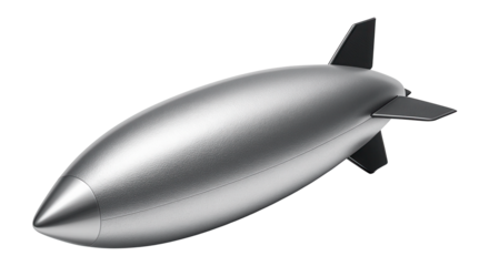 High-altitude dirigible with an aerodynamic nose and silver reflective material