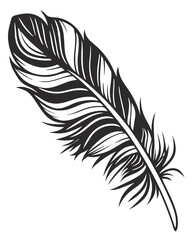 Obraz premium Black Silhouette Soft Owl Feather Vector