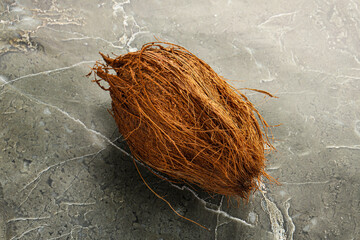 Natural exotic brown hairy coconut