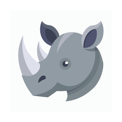 Fototapeta premium Geometric Rhino Head Profile Illustration rhinoceros