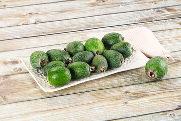 Sweet ripe juicyfruit feijoa
