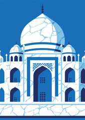 Taj Mahal building Illustrator Artwork design template poster