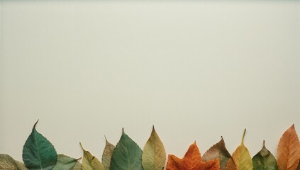 Collection of Colorful Botanical Leaves in Minimalist Layout