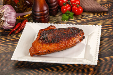 Roasted duck breast in cherry