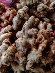 fresh ginger on the market