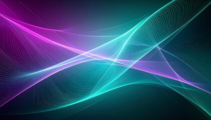 Naklejka premium Professional Scientific Illustration - Quantum Wave Patterns with Gradient Mesh for Research and Technology Publications