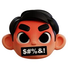 angry emoticon 3D