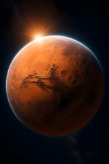Red Mars Planet in Space