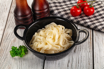 Boiled wheat asian udon noodles