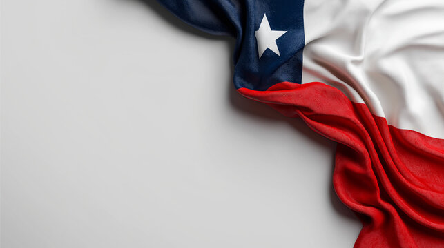 Happy Independence Day chile flag waving on white background