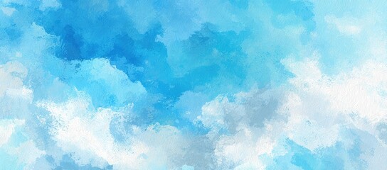 Obraz premium Abstract painted sky with soft blue and white clouds