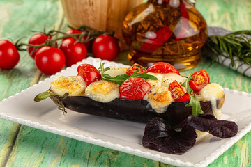 Baked eggplant with cherry and mozzarella