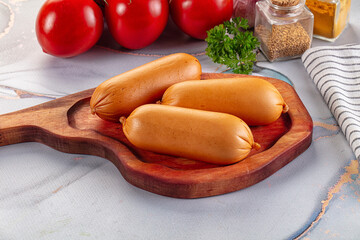 Boiled pork sausages for breakfast