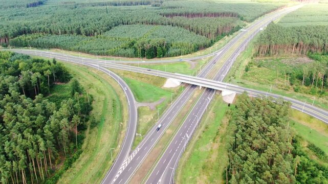 s5 highway intersection road infrastucture dron flight above
