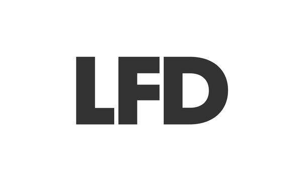 LFD logo design template with strong and modern bold text. Initial based vector logotype featuring simple and minimal typography. Trendy company identity.