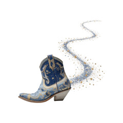 Enchanting Celestial Cowboy Boot Leaving a Sparkling Trail