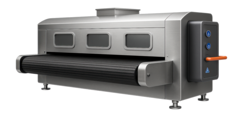 Single-belt veneer dryer with adjustable temperature settings for drying thin veneer in a plywood factory