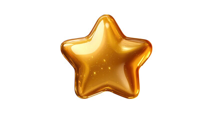 A shiny golden star shape catches the eye with its glossy finish and sparkly details, radiating cheer