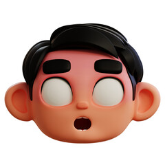 3d shocked expression