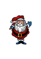 Happy Santa Claus with a big white beard and dressed in red and white