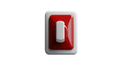 A red switch stands prominently on a white background, demonstrating modern design and contrasting colors