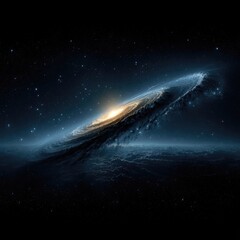 Fototapeta premium Cosmic spiral galaxy, swirling nebula, deep space