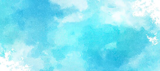 Abstract watercolor wash in light turquoise and white