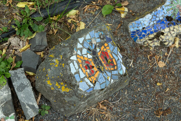 kunst mosaik stein schmetterling