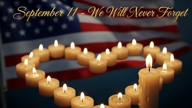 Heartfelt september 11 th tribute with candles and flag a solemn memorial of 9 11 we will never forget reflecting on patriot day