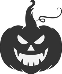 Hellowen pumpkin horror flat illustration